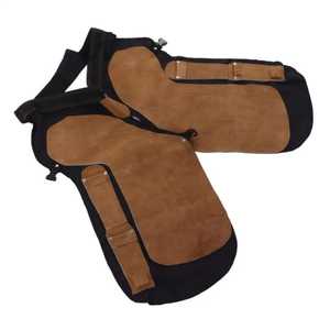 Tablier de fer à cheval de haute qualité large sangle tablier de maréchal-ferrant en cuir suédé personnalisé porte-clou magnétique respirant et poches pour couteaux - Product Image 5