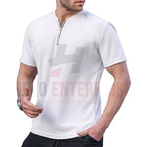 Chemise demi-fermeture éclair de haute qualité Chemise demi-fermeture éclair personnalisée en coton et polyester Chemise demi-fermeture éclair à impression numérique pour homme - Product Image 1