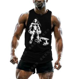 Débardeurs d'entraînement de gymnastique d'été imprimés en 3D Débardeur élégant de qualité supérieure en gros Débardeur en coton personnalisé et respirant pour hommes - Product Image 6