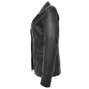 Abrigo de Cuero Tipo Gabardina para Mujer, Piel de Oveja Genuina, Color Marrón, Abrigo Largo de Invierno - Product Image 1