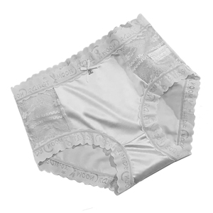 Slip Sexy in Raso Semi-Trasparente con Pizzo, Vita Media-Bassa, Motivo Floreale, Stile Quotidiano, Decorazione con Fiocco, Taglia 4XL Personalizzabile - Product Image 5