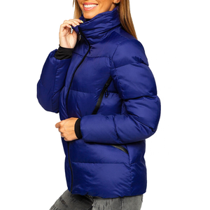Veste d'hiver de mode pour femmes avec capuche à bulles gonflées manteau d'extérieur rembourré tricoté avec fermeture éclair manteaux à bulles gonflés - Product Image 5