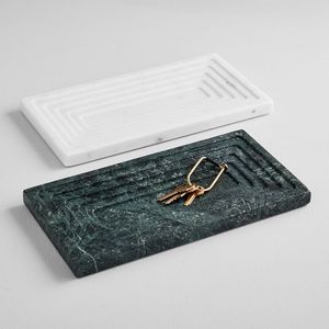 Plateau en marbre design pour une décoration intérieure élégante, servant le petit-déjeuner, le thé, le café, les collations, présentation élégante sur les tables à manger - Product Image 1