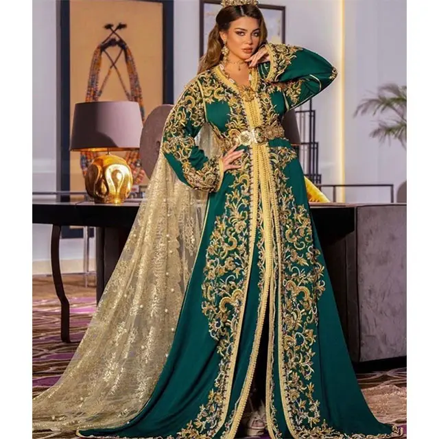 2024 New Dubai Collection Women's Ethnic Arabic Kaftan Customized Cloth Long Dress Abaya and Kaftan Style Islamic Clothing