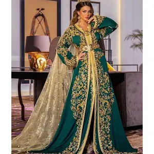 2024 New Dubai Collection Women's Ethnic Arabic Kaftan Customized Cloth Long Dress Abaya and Kaftan Style Islamic Clothing