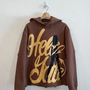 ขายส่งเสื้อสเวตเตอร์ Hoodies พิมพ์แบบกําหนดเองขนาดใหญ่ตัดดิบ Hem Street เสื้อฮู้ดพัฟผู้ชาย - Product Image 6