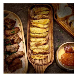 Plato de madera de primera calidad de Vietnam, duradero y ligero, lo mejor para cafetería, buffet de hotel y estilo de comida contemporáneo - Product Image 6