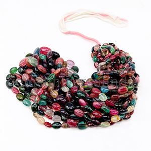 Natural Multi <b>Tourmaline</b> Smooth Oval Shape Beads 4*6MM Plain <b>Tourmaline</b> Beads for DIY Making Jewelry Wholesaler Price - Product Image 6