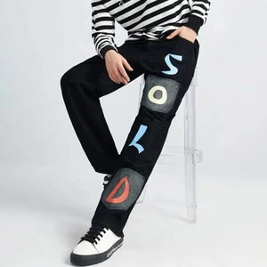 Pantalones vaqueros de moda personalizados para hombre, fabricantes pakistaníes, ropa de calle con varios bolsillos, pantalones vaqueros rectos informales con cremallera para hombre - Product Image 3