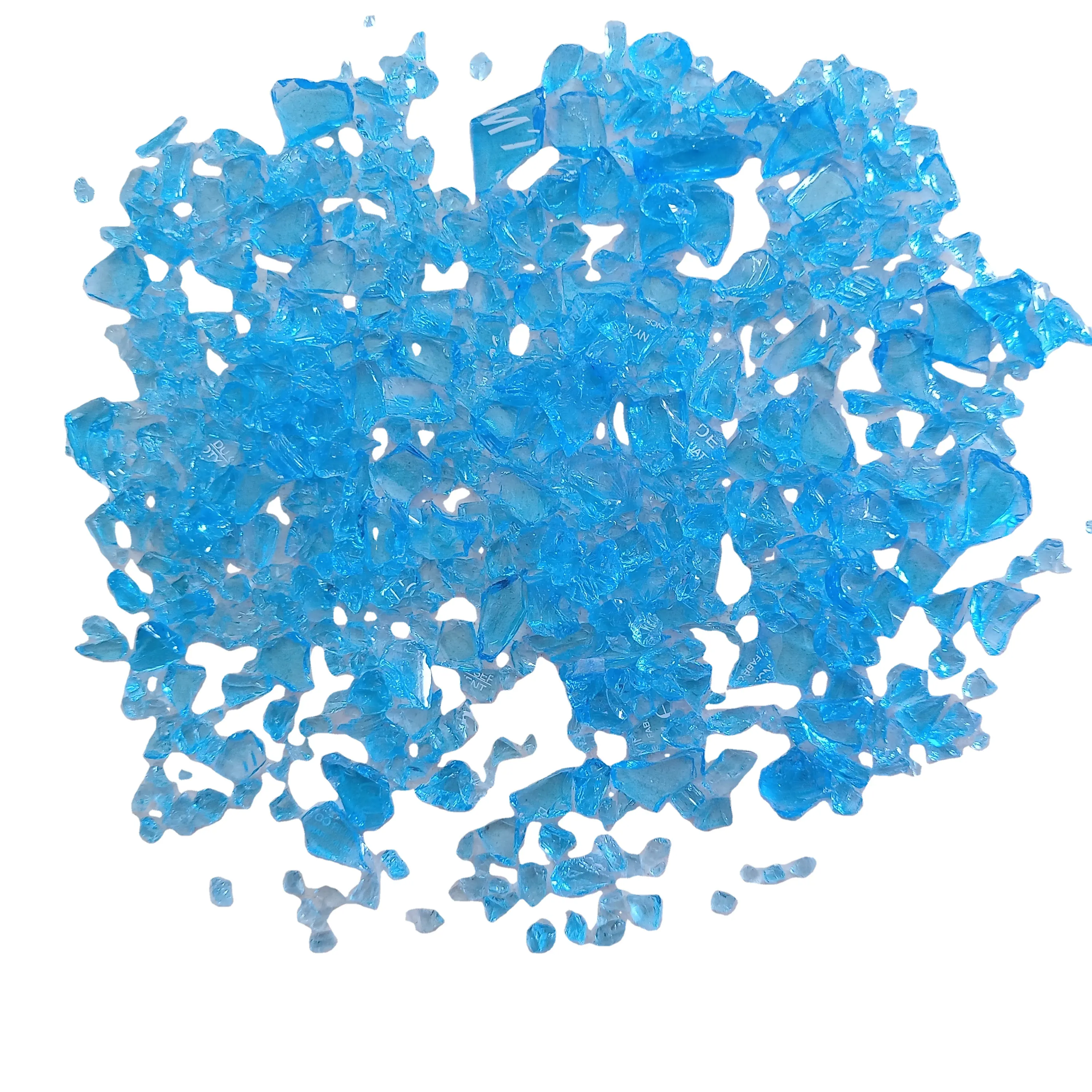 Fuso riciclare chips di vetro blu cielo per una vasta gamma di arte e artigianato usato resina decorazione da lavoro utilizzato opaco e trasparente