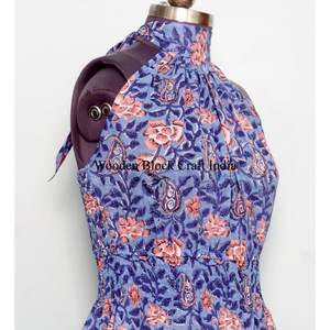 Robe longue bohème vintage à imprimé floral faite à la main pour femme, col rond et sans manches, idéale pour les fêtes ou la saison printemps-été - Product Image 4