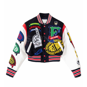 Chaqueta universitaria de alta calidad para mujer, corta con mangas largas, las mejores chaquetas de béisbol para mujer, venta al por mayor - Product Image 1