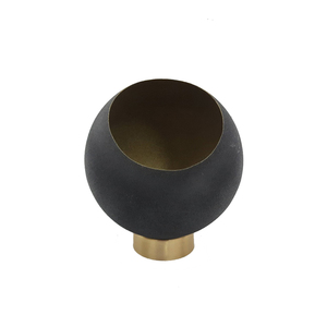 Round Shape Tableware Decorative Iron <b>Flower</b> <b>Vase</b> for Home and Wedding Decoration Metal <b>Vase</b> <b>Black</b> Color Handmade Bulk - Product Image 2