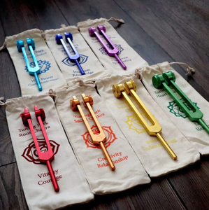 Juego de 8 Diapasones Plateados Mars International para Sanación de Chakras - Raíz a Corona - Product Image 2