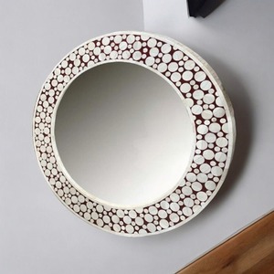 Espejo de Pared de Estilo Moderno Hecho a Mano, Cristal Personalizado con Incrustaciones de Nácar de Alta Calidad, Marco Decorativo para Uso Doméstico - Product Image 1
