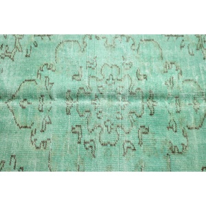 Tapis turc vintage 5,2 x 9,5 pieds, tapis oriental en laine vert et noir - Product Image 5