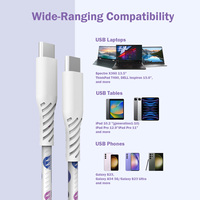 Cable de Carga Rápida USB-C de 60W con Cubierta de Nailon Trenzado de 1m de Longitud para Conectores de Dispositivos iOS y Uso con Computadoras, Carcasa de PVC