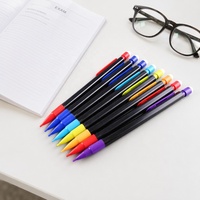 Lápiz Mecánico Hexagonal STASUN de 0.5mm y 0.7mm, con Mina Negra HB, Automático, con Borrador, 6 Colores, para Exámenes Escolares y Oficina