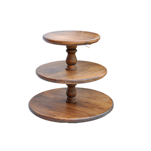 Support à gâteau en bois au design simple, qualité supérieure, taille moyenne, pour servir des desserts à la maison ou au restaurant. - Product Image 5