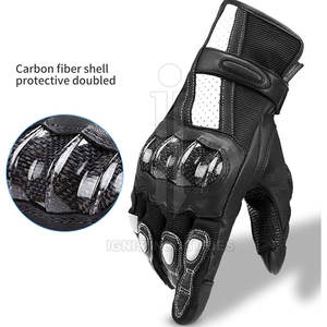 Guantes de moto de secado rápido para hombre con pantalla táctil, guantes de moto teñidos lisos para hombre, guantes de moto de dos colores - Product Image 3