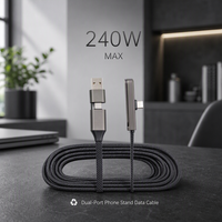 Kabel Pengisi Daya 2-in-1 Dual-Port dengan Pengisian Cepat & Sinkronisasi Data Hadiah Perusahaan Set Hadiah untuk Pria Regalo Corporativo