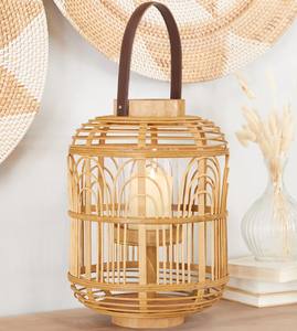 Lanterne de bougie en bambou brun durable Lanterne tissée en bambou naturel pour tenir la bougie - Product Image 6