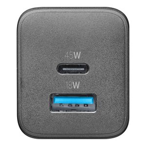 Caricabatterie USB Type-C, USB Type-A multippower Micro 45W GAN ACHUSBGAN2PD45WK สีดำ - Product Image 2