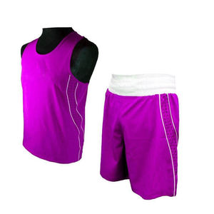 Ensemble de veste de boxe courte 100% polyester, uniforme unisexe adulte, logo personnalisé, options de couleur et de taille, impression numérique, service OEM - Product Image 6