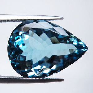 Pierre précieuse d'aquamarine naturelle à facettes en forme de poire, semi-précieuse, pour la fabrication de bijoux DIY, pendentif et bagues, pierre en vrac de qualité AAA - Product Image 1