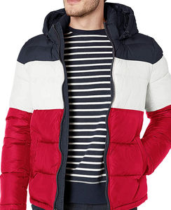 2025 Wholesale Custom Design Men's Winter Casual Windproof Hooded Canvas Puffer Jacket 100% Polyester - Product Image 1