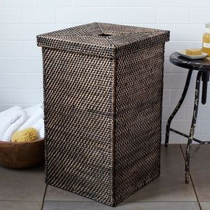 Square <b>With</b> <b>Lid</b> Metal <b>Wicker</b> Large Best Selling Home Decor Rattand Dark Brown <b>Basket</b> Best Selling - Product Image 6