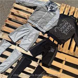 Customized High Quality Winter Tracksuit Color Block <b>Short</b> Set Sports Jogger Suit <b>Zip</b> Jacket <b>Shorts</b> 100% Cotton Windbreaker Set - Product Image 6