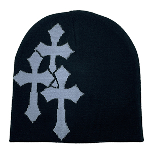 Bonnets d'hiver à revers imprimés avec logo personnalisé à bas prix Variété tissée Bonnets à carreaux de dessin animé à motifs doux et respirants - Product Image 4
