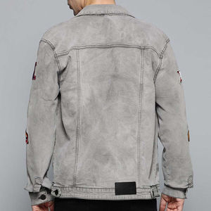 Veste en jean tendance pour homme, vente chaude, avec logo personnalisé, votre propre marque, doublure intérieure de haute qualité pour un usage décontracté en hiver - Product Image 2