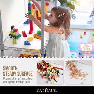 Étagère de rangement réglable en métal pour cuisine ou garage Organisateur à trous carrés rembourrés pour rangement de clôture - Product Image 3