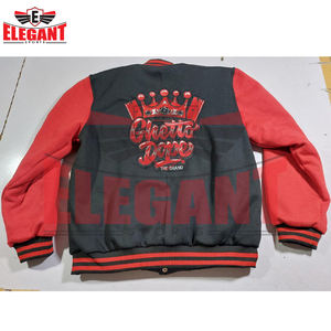 2024 hommes élégant sport Baseball vestes haute qualité coton Polyester polaire avec col montant toile poche Varsity Style - Product Image 2