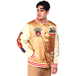 Chaqueta universitaria de béisbol de estilo callejero para hombre, chaqueta universitaria de satén impermeable de diseño personalizado y tamaño para hombre - Product Image 1