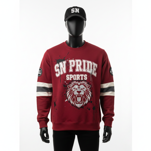 Long Sleeve 100% Cotton Custom Printed Eco-Friendly <b>Fleece</b> O-Neck Regular Fit <b>Sweatshirt</b> for Men - Product Image 1