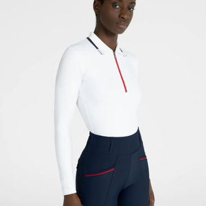 Camiseta de equitación transpirable y ligera para mujer, de tejido elástico que absorbe la humedad, para entrenamiento. - Product Image 5