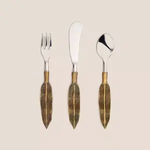 Juego de cubiertos de acero inoxidable de diseño de lujo único 2024, cuchillo de varios tamaños de alta calidad, tenedor, cuchara para bodas o catering - Product Image 2