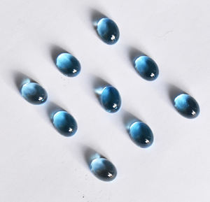 Cabujones ovalados de Topacio Azul, piedras preciosas naturales de grado AAA, todos los tamaños calibrados, 5X3mm, 20X15mm, piedras preciosas sueltas para la fabricación de joyas - Product Image 6