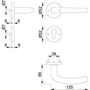 Ensemble de rosettes en acier inoxydable Denver E1310Z/42KV/42KVS F69 rondes PZ DIN Gauche/Droite D/D HOPPE_pins - Product Image 1