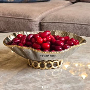 Moderno Tazón de Metal para el Hogar, Nuevo y Popular, Estilo Moderno con Decoración Dorada y Blanca, el Mejor Tazón para Servir - Product Image 4