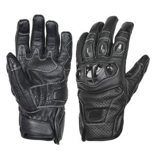 Gants de moto vintage professionnels à doigts complets en cuir véritable pour une utilisation en extérieur en hiver - Product Image 1