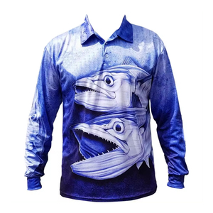 เสื้อตกปลาแบบยูนิเซ็กซ์ แขนยาว พิมพ์ลายทูน่าด้วยเทคนิค Sublimation ป้องกันรังสียูวี UPF 35 ผลิตจากโพลีเอสเตอร์ 100% รับสกรีนโลโก้ เหมาะสำหรับกิจกรรมกลางแจ้ง - Product Image 3