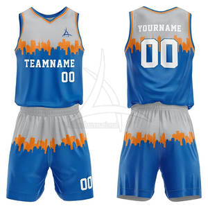 Conjuntos de Uniformes de Baloncesto Transpirables Sublimados, Talla Grande, Manga Corta, Secado Rápido, 100% Poliéster para Climas Cálidos - Product Image 1