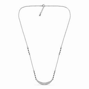 Compre un Mangalsutra de Plata Pura con Baño de Oro, Cadena de Perlas y Diamantes, Estilo Étnico Religioso, Regalo Perfecto para su Esposa - Product Image 3