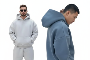 Ensemble sweat à capuche et pantalon de survêtement ample pour homme, en coton 100% respirant, style vintage, épais, avec logo personnalisé VARSITY SPORTS GEAR, idéal pour l'automne - Product Image 2
