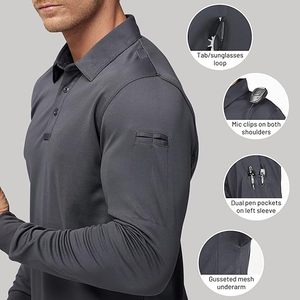 Rendimiento al aire libre de los hombres Slim Fit Casual Camiseta para camisas de manga corta y larga Poliéster/Algodón DDP Envío - Product Image 3