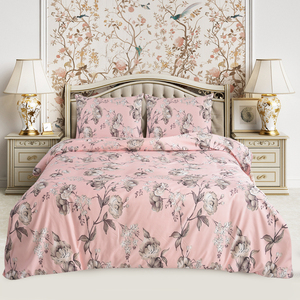 Chất Lượng Cao Hiện Đại 300TC Hoa In Duvet Cover <span class=keywords><strong>Set</strong></span> 2 Gối Bao Gồm Mềm Chải Sợi Nhỏ Thân Thiện Với Môi Biểu Tượng Tùy Chỉnh Cho - Product Image 3